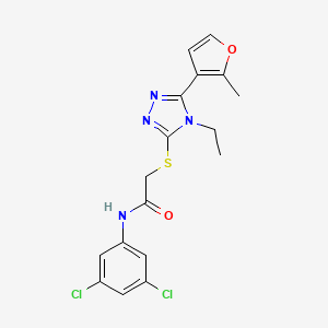 molecular formula C17H16Cl2N4O2S B5684199 N-(3,5-DICHLOROPHENYL)-2-{[4-ETHYL-5-(2-METHYL-3-FURYL)-4H-1,2,4-TRIAZOL-3-YL]SULFANYL}ACETAMIDE 