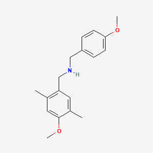 molecular formula C18H23NO2 B5684225 N-[(4-methoxy-2,5-dimethylphenyl)methyl]-1-(4-methoxyphenyl)methanamine 