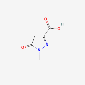 molecular formula C5H6N2O3 B568430 1-Methyl-5-oxo-4,5-dihydro-1H-pyrazole-3-carboxylic acid CAS No. 119376-60-2