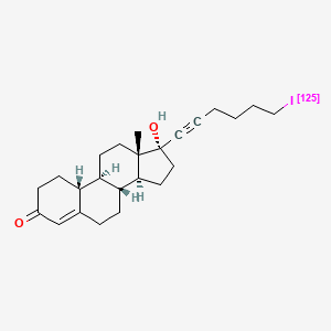 molecular formula C24H33IO2 B568432 17-(6'-Iodohex-1'-ynyl)-19-nortestosterone CAS No. 123303-98-0