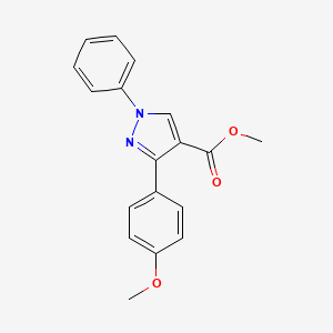 molecular formula C18H16N2O3 B5684393 Methyl 3-(4-methoxyphenyl)-1-phenylpyrazole-4-carboxylate 