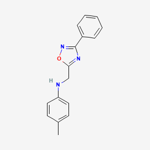 molecular formula C16H15N3O B5684432 4-methyl-N-[(3-phenyl-1,2,4-oxadiazol-5-yl)methyl]aniline 