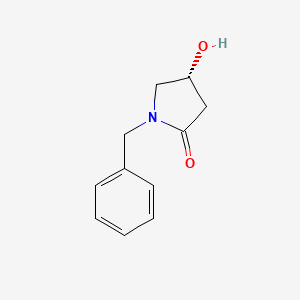 molecular formula C11H13NO2 B568444 (R)-(+)-1-Benzyl-4-hydroxy-2-pyrrolidinone CAS No. 122089-39-8