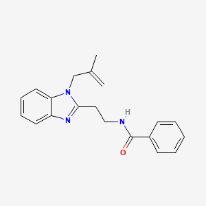 molecular formula C20H21N3O B5684461 N-{2-[1-(2-methylprop-2-enyl)benzimidazol-2-yl]ethyl}benzamide 