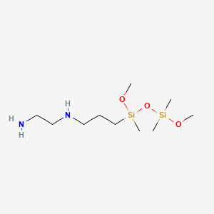 molecular formula C10H28N2O3Si2 B568461 N'-[3-[methoxy-[methoxy(dimethyl)silyl]oxy-methylsilyl]propyl]ethane-1,2-diamine CAS No. 67923-07-3