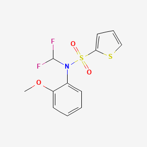 molecular formula C12H11F2NO3S2 B5684618 N-(difluoromethyl)-N-(2-methoxyphenyl)thiophene-2-sulfonamide 