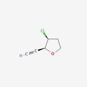 molecular formula C6H7ClO B568462 Furan, 3-chloro-2-ethynyltetrahydro-, cis-(9CI) CAS No. 122305-58-2