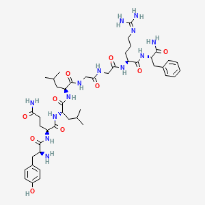 molecular formula C45H69N13O10 B568467 H-Tyr-gln-leu-leu-gly-gly-arg-phe-NH2 CAS No. 121185-80-6