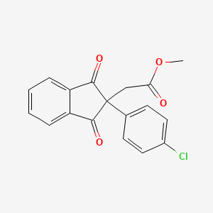 molecular formula C18H13ClO4 B5684762 Methyl 2-[2-(4-chlorophenyl)-1,3-dioxo-2,3-dihydro-1H-inden-2-YL]acetate 