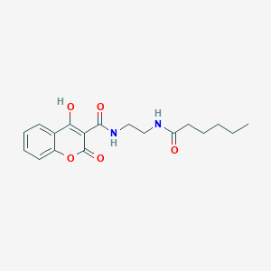 molecular formula C18H22N2O5 B5684886 N-[2-(hexanoylamino)ethyl]-4-hydroxy-2-oxochromene-3-carboxamide 