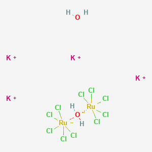 molecular formula Cl10H4K4O2Ru2 B568513 Potassium mu-oxobis[pentachlororuthenate(IV)] hydrate CAS No. 123359-44-4