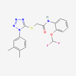 molecular formula C18H17F2N5O2S B5685240 N-[2-(difluoromethoxy)phenyl]-2-{[1-(3,4-dimethylphenyl)-1H-tetrazol-5-yl]sulfanyl}acetamide 