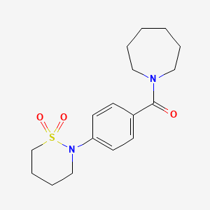 molecular formula C17H24N2O3S B5685415 1-AZEPANYL[4-(1,1-DIOXIDO-1,2-THIAZINAN-2-YL)PHENYL]METHANONE 
