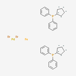 molecular formula C34H28Br2FeP2Pd B568543 Dibromo[1,1'-bis(diphenylphosphino)ferrocene]palladium(II) CAS No. 124268-93-5