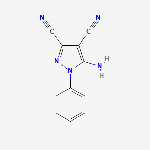 molecular formula C11H7N5 B5685738 5-amino-1-phenyl-1H-pyrazole-3,4-dicarbonitrile CAS No. 94427-97-1