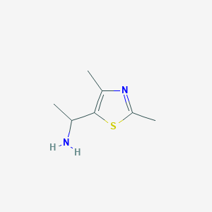 molecular formula C7H12N2S B056859 1-(2,4-Dimethyl-1,3-thiazol-5-yl)ethan-1-amine CAS No. 120276-03-1
