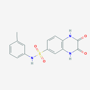 molecular formula C15H13N3O4S B5685910 N-(3-methylphenyl)-2,3-dioxo-1,4-dihydroquinoxaline-6-sulfonamide 