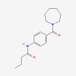 molecular formula C17H24N2O2 B5686028 N-[4-(azepane-1-carbonyl)phenyl]butanamide 
