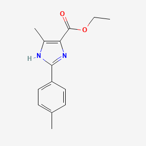 molecular formula C14H16N2O2 B568613 ethyl 5-methyl-2-(4-methylphenyl)-1H-imidazole-4-carboxylate CAS No. 115868-55-8