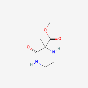 molecular formula C7H12N2O3 B568623 Methyl 2-methyl-3-oxopiperazine-2-carboxylate CAS No. 111453-52-2