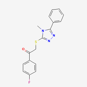 molecular formula C17H14FN3OS B5686286 Ethanone, 1-(4-fluorophenyl)-2-[(4-methyl-5-phenyl-4H-1,2,4-triazol-3-yl)thio]- CAS No. 299922-25-1