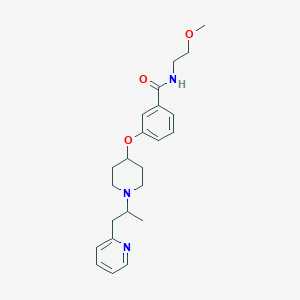 molecular formula C23H31N3O3 B5686378 N-(2-methoxyethyl)-3-[1-(1-pyridin-2-ylpropan-2-yl)piperidin-4-yl]oxybenzamide 