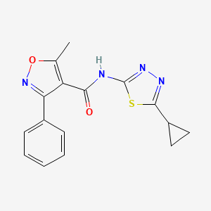 molecular formula C16H14N4O2S B5686592 N-(5-cyclopropyl-1,3,4-thiadiazol-2-yl)-5-methyl-3-phenyl-1,2-oxazole-4-carboxamide 