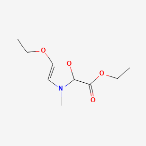 molecular formula C9H15NO4 B568670 Ethyl 5-ethoxy-3-methyl-2,3-dihydrooxazole-2-carboxylate CAS No. 114325-30-3