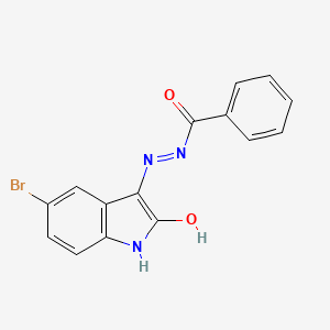 molecular formula C15H10BrN3O2 B5686723 5-Bromo-3-(benzoylhydrazidyl)-2-oxoindoline 