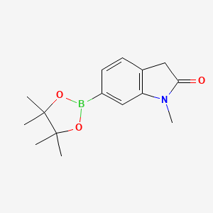 molecular formula C15H20BNO3 B568674 1-Methyl-6-(4,4,5,5-tetramethyl-1,3,2-dioxaborolan-2-YL)indolin-2-one CAS No. 1428666-17-4