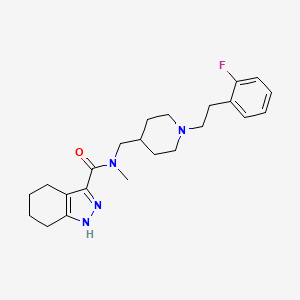 molecular formula C23H31FN4O B5686821 N-[[1-[2-(2-fluorophenyl)ethyl]piperidin-4-yl]methyl]-N-methyl-4,5,6,7-tetrahydro-1H-indazole-3-carboxamide 