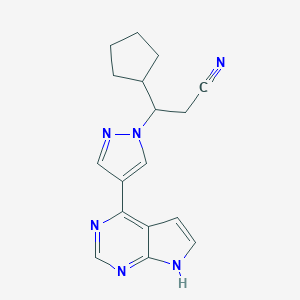 molecular formula C17H18N6 B056869 3-cyclopentyl-3-[4-(7H-pyrrolo[2,3-d]pyrimidin-4-yl)-1-pyrazolyl]propanenitrile CAS No. 941688-05-7