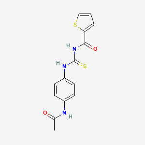 molecular formula C14H13N3O2S2 B5686914 N-{[4-(acetylamino)phenyl]carbamothioyl}thiophene-2-carboxamide 