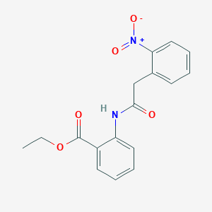 molecular formula C17H16N2O5 B5686955 ETHYL 2-[2-(2-NITROPHENYL)ACETAMIDO]BENZOATE 
