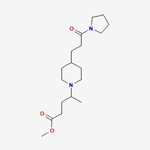 molecular formula C18H32N2O3 B5687005 Methyl 4-[4-(3-oxo-3-pyrrolidin-1-ylpropyl)piperidin-1-yl]pentanoate 