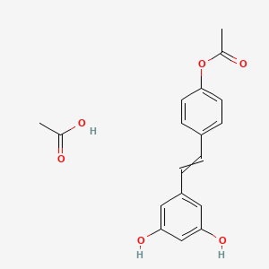 molecular formula C18H16O5 B568742 Acetic acid;[4-[2-(3,5-dihydroxyphenyl)ethenyl]phenyl] acetate CAS No. 861446-14-2