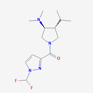 molecular formula C14H22F2N4O B5687442 (3S*,4R*)-1-{[1-(difluoromethyl)-1H-pyrazol-3-yl]carbonyl}-4-isopropyl-N,N-dimethyl-3-pyrrolidinamine 