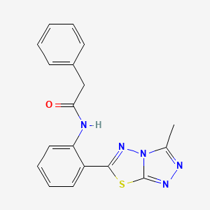 molecular formula C18H15N5OS B5687462 N-[2-(3-methyl-[1,2,4]triazolo[3,4-b][1,3,4]thiadiazol-6-yl)phenyl]-2-phenylacetamide 
