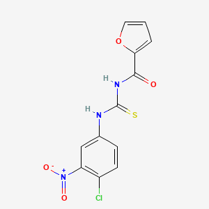 molecular formula C12H8ClN3O4S B5687565 N-[(4-chloro-3-nitrophenyl)carbamothioyl]furan-2-carboxamide 