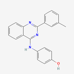 molecular formula C21H17N3O B5688022 4-{[2-(3-Methylphenyl)quinazolin-4-yl]amino}phenol 