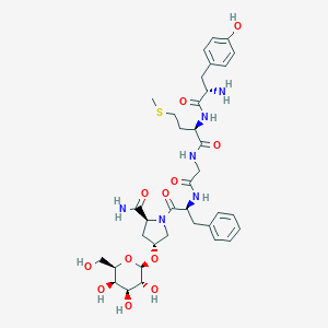 molecular formula C36H50N6O12S B056882 Enkephalinamide, met(2)-hyp(5)galactopyranosyl- CAS No. 124076-39-7