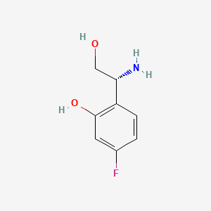 B568820 2-[(1R)-1-amino-2-hydroxyethyl]-5-fluorophenol CAS No. 1213079-80-1