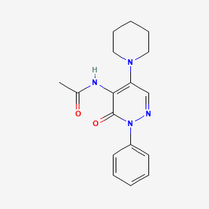 molecular formula C17H20N4O2 B5688279 N-(3-oxo-2-phenyl-5-piperidin-1-ylpyridazin-4-yl)acetamide 