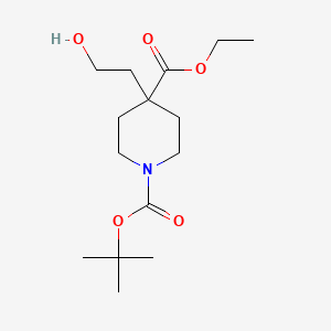 1,4-Piperidinedicarboxylic acid, 4-(2-hydroxyethyl)-, 1-(1,1-dimethylethyl) 4-ethyl ester