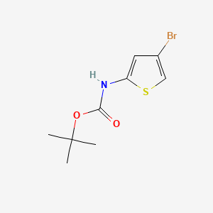molecular formula C9H12BrNO2S B568843 叔丁基（4-溴噻吩-2-基）氨基甲酸酯 CAS No. 868387-45-5