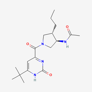 molecular formula C18H28N4O3 B5688742 N-[(3R,4S)-1-(6-tert-butyl-2-oxo-1H-pyrimidine-4-carbonyl)-4-propylpyrrolidin-3-yl]acetamide 