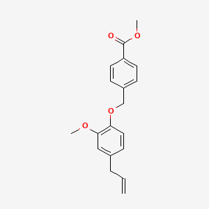 molecular formula C19H20O4 B5688797 Methyl 4-{[2-methoxy-4-(prop-2-EN-1-YL)phenoxy]methyl}benzoate 