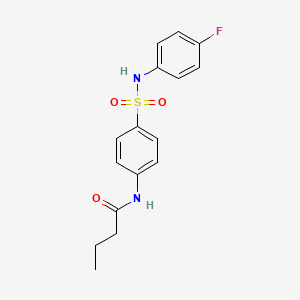 molecular formula C16H17FN2O3S B5688813 N-{4-[(4-fluorophenyl)sulfamoyl]phenyl}butanamide 