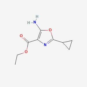 5-Amino-2-cyclopropyl-oxazole-4-carboxylic acid ethyl ester