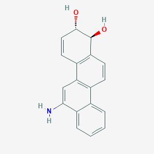 molecular formula C18H15NO2 B056889 trans-1,2-Dihydro-1,2-dihydroxy-6-aminochrysene CAS No. 117760-93-7
